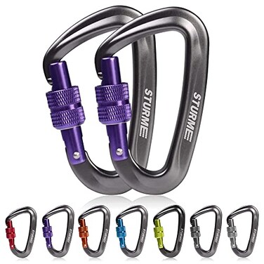 STURME 12kN 2697 lbs Heavy Duty Locking Carabiner Clips for Outdoor Camping Hiking Securing Pets Hammock Dog Leash Harness