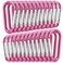 STURME 2 Aluminum D Ring Carabiners Clip D Shape Spring Loaded Gate Small Keychain Carabiner Clip Set for Outdoor Camping Mini Lock Snap Hooks Spring Link Key Chain Durable Improved 24 PCS Pink
