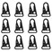 TRIWONDER Enlarged Mouth Clips HK Hook Heavy Duty Snap Hooks Sling Clips for Paracord Outdoors Bag Backpack 1 Black 12Pack