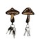 AHANDMAKER 2 Sets Wooden Mushroom Wall Hooks Key Holder Wall Mounted Mushroom Decor Hanger for Room Keys Home Decor
