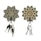 AHANDMAKER Wood Mandala Key Holder 2 Sets Wall Mount Bohemian Style 2 Hooks Key Organizer Decorations Home Decor 39x39x03 inch 3 lbs Weight Capacity