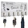 AHYS Key Holder Wall Mount Home Sweet Home Decor Rustic Wooden Key Rack Hanger with 6 Hooks for Farmhouse Entryway Living Room Decor Light Grey