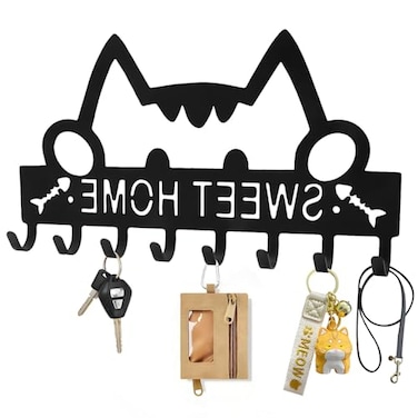 Brosay Cat Key Holder for Wall Decorative Modern Mounted Rack Small Coat Hook Cute Bathroom for Front Door Entryway Hallway Office Organizer 1 Pcs