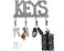 Comfify White Cast Iron Key Holder for Wall Keys Sign with 4 Hooks