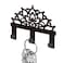 DELORIGIN Lotus Metal Key Holder for Wall Flower Mini Key Hook Organizer Rack Key Hangers Wall Decorative with 3 Hooks for Entryway Front Door Hallway Kitchen Office Bag Clothes