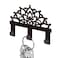 DELORIGIN Lotus Metal Key Holder for Wall Flower Mini Key Hook Organizer Rack Key Hangers Wall Decorative with 3 Hooks for Entryway Front Door Hallway Kitchen Office Bag Clothes