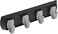 HIGH & HIGH MIGHTY 515306 Key Rail Organizer Hook Rail Easy ToolFree Dry Wall Installation Holds up to 5lbs Small Black Silver
