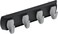 HIGH & HIGH MIGHTY 515306 Key Rail Organizer Hook Rail Easy ToolFree Dry Wall Installation Holds up to 5lbs Small Black Silver