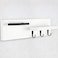 Lucundm Key Holder for Wall Decorative Entryway Shelf with Hooks Holds Keys Dog Leash Sunglasses Key Hanger with 3 Hooks Organizes Enhances Home Decor 15 x 45 x 26 White