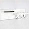 Lucundm Key Holder for Wall Decorative Entryway Shelf with Hooks Holds Keys Dog Leash Sunglasses Key Hanger with 3 Hooks Organizes Enhances Home Decor 15 x 45 x 26 White