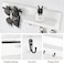 Lucundm Key Holder for Wall Decorative Entryway Shelf with Hooks Holds Keys Dog Leash Sunglasses Key Hanger with 3 Hooks Organizes Enhances Home Decor 15 x 45 x 26 White