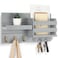 Lwenki Mail Organizer for Wall Mount Key Holder with Shelf Includes Letter Holder and Hooks for Coats Dog Leashes Rustic Wood with Flush Mounting Hardware 165 x 87 x 35 Gray