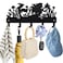 MAYJOYDIY Ocean Mermaid Shell Metal Key Hook 9847inch Water Plants Starfish Bubbles Coat Rack Wall Mounted Black Art Key Holder with 5 Hooks for Gift Kitchen Bathroom Home Decor