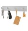 RELBRO Key Holder Wall Mount Large Metal Self Adhesive Key Rack with 4 Hooks 2 Installation Options Silver