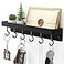 niffgaff Black Key Holder Wall Mount Stainless Steel Self Adhesive Hooks Rack with Shelf No Drill Key Hanger for Door and Wall