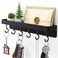 niffgaff Black Key Holder Wall Mount Stainless Steel Self Adhesive Hooks Rack with Shelf No Drill Key Hanger for Door and Wall