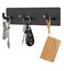 RELBRO Key Holder Wall Mount Small Metal Self Adhesive Key Rack with 3 Hooks 2 Installation Options Black