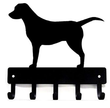 The Metal Peddler Labrador Retriever Key Holder for Wall Small 6 inch Wide with 5 Hooks Made in USA