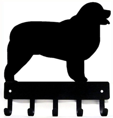 The Metal Peddler Newfoundland Key Holder for Wall Small 6 inch Wide with 5 Hooks Made in USA
