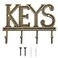 Comfify GoldBlack Cast Iron Key Holder for Wall Keys Sign with 4 Hooks
