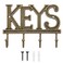 Comfify GoldBlack Cast Iron Key Holder for Wall Keys Sign with 4 Hooks