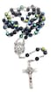 Nazareth Store Blue Crystal Beads Saint Benedict Rosary Sheen Beaded Necklace Miraculous Medal and StBenedict Cross
