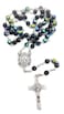 Nazareth Store Blue Crystal Beads Saint Benedict Rosary Sheen Beaded Necklace Miraculous Medal and StBenedict Cross