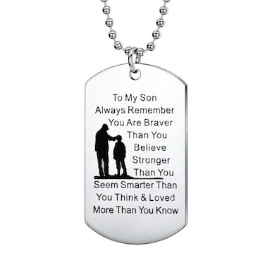 YEEQIN Always Remember You Are Braver Than You Believe Father To Son Necklace Gift From Dad