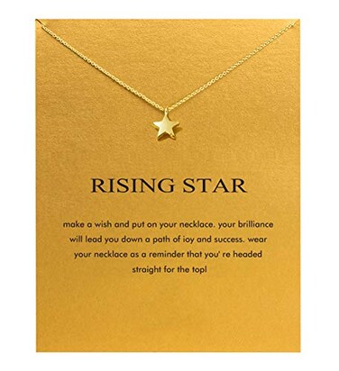 Baydurcan Friendship Rising Star Necklace Gift Necklace with Message CardStar