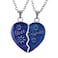 FM FM42 Temperature Sensing Color Changing Best Friends 2Split Heart Pendant Necklace Set Pack of 2