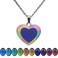 FM FM42 Temperature Sensing Color Changing Heart Pendant Necklace with Glow in the Dark Frame ZN1314