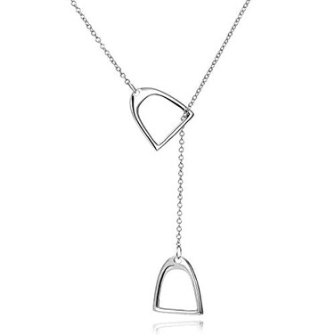 Gzrlyf Double Stirrup Lariat Y Necklace Horse Stirrup Necklace GiftLariat necklace