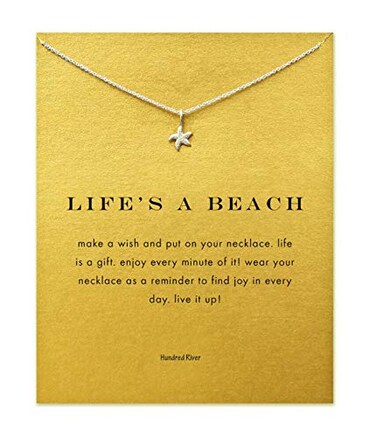 Baydurcan Hundred River Friendship Starfish Necklace with Message Card Gift Card starfish s