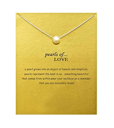 Baydurcan Hundred River Pearl Necklace Pendant Chain Necklace with Message Card Gift Card Pearl s