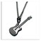 Xusamss Punk Stainless Steel Guitar Music Pendant NecklaceBlack
