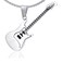 Xusamss Punk Stainless Steel Guitar Music Pendant NecklaceWhite