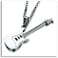 Xusamss Punk Stainless Steel Guitar Music Pendant NecklaceWhite