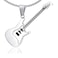Xusamss Punk Stainless Steel Guitar Music Pendant NecklaceWhite