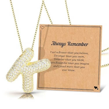 Your Always Charm Bubble Letter Initial Pendant Necklace for Women Initial Jewelry Letter Accessories Personalized Style Gift