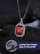 Bandmax Mens Womens Hip Hop Biker Black Chain Necklace Sparkling Ruby Red Cubic Zirconia Crystal Stone Pendant Jewelry