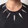 BUUFAN Chic Silver Stainless Steel Necklace for Black Cosplay Halloween Party