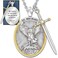 CQGXMANN The Archangel Saint MichaelOval Medal Necklace Protection Prayer Pendant Necklace Seal Solid with A Sword Pendant Necklace 1PCS