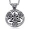 ENHONG Celtic Knot Necklace for MenStainless Steel Double Side Solid Heavy Pendant with Chain 24 Inches