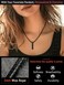 FaithHeart 22 In Leather Cord Necklace for Men Comfortfit Braided Wax Rope Strings Neck Chains with Stainless Steel Clasp Black