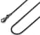 FOSIR Mens Womens 3mm Stainless Steel Black Rolo Chain Necklace 20 Inches