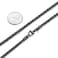 FOSIR Mens Womens 4mm Stainless Steel Black Rolo Chain Necklace Round Box Chains for Men 22 Inch