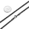 FOSIR Mens Womens 4mm Stainless Steel Black Rolo Chain Necklace Round Box Chains for Men 22 Inch