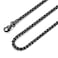 FOSIR Mens Womens 4mm Stainless Steel Black Rolo Chain Necklace Round Box Chains for Men 22 Inch
