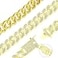 GIHENHAO 2pcs Cuban Link Chain for Men Gold Necklace and Bracelet Miami Cuban Chains Bling Diamond Chain for Hip Hop Jewelry