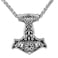 GuoShuang Nordic Viking Stainless Steel Thor Mjolnir Odin Wolf Vegvisir Pendant Necklace with Valknut Gift Bag